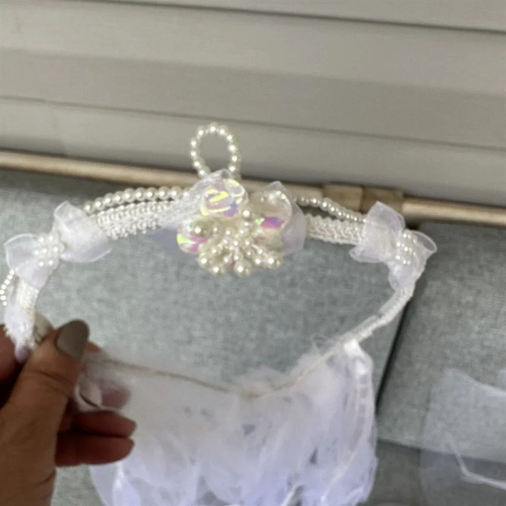 First Communion Veil and Bridal Veil Vintage Lot of 4 Netting Lace Beaded